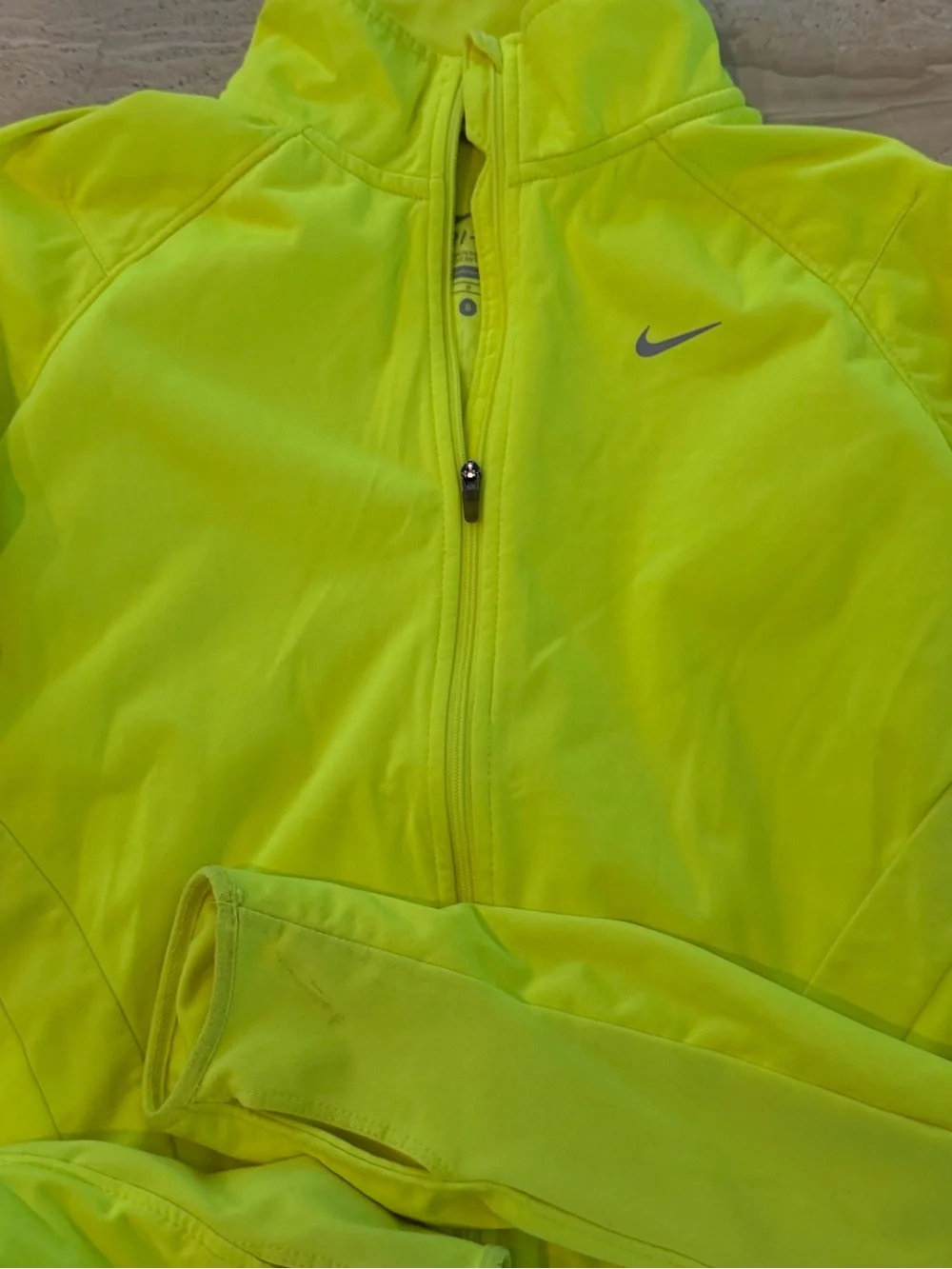Nike Element Shield Volt Neon Full Zip Running Jacket Small womens